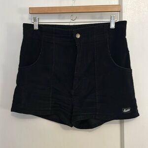 Hammies Corduroy Retro 70s Style Beach Shorts - Black - 32 waist